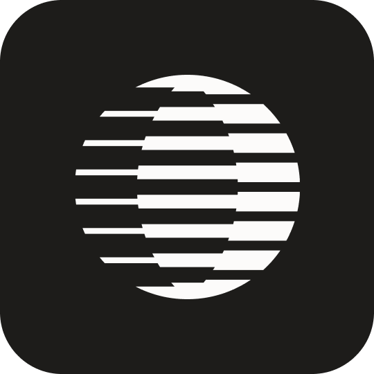 Parallel AI avatar with a white symbol on a dark background